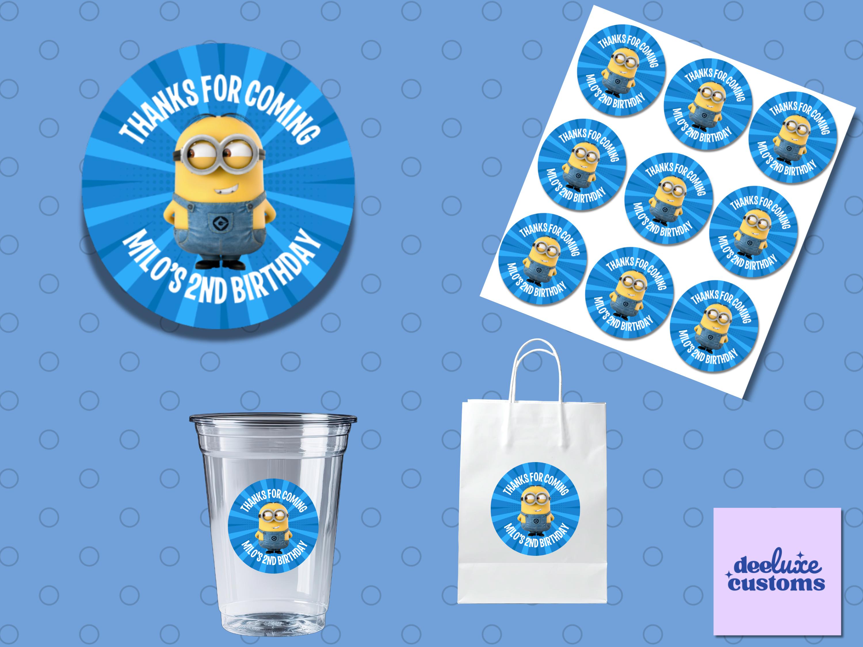 Custom Minion Labels • Birthday Stickers • Personalized Favor Stickers ...