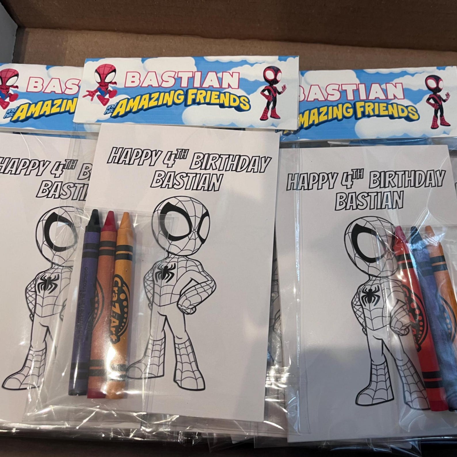 Spidey & Friends Birthday Party Favor Coloring Page Activity Etsy