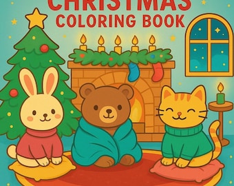 Kawaii Christmas Coloring Book: Cozy Pastel Animals (PDF Download)