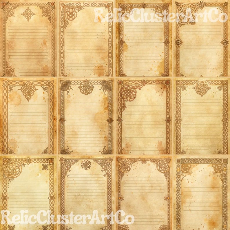 Medieval Parchment Paper Junk Journal Kit, Gothic Scrapbook Papers, Old ...