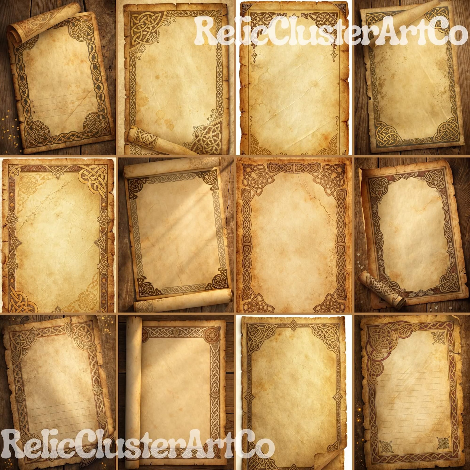 Medieval Manuscript Junk Journal | Celtic Knot Parchment Paper ...