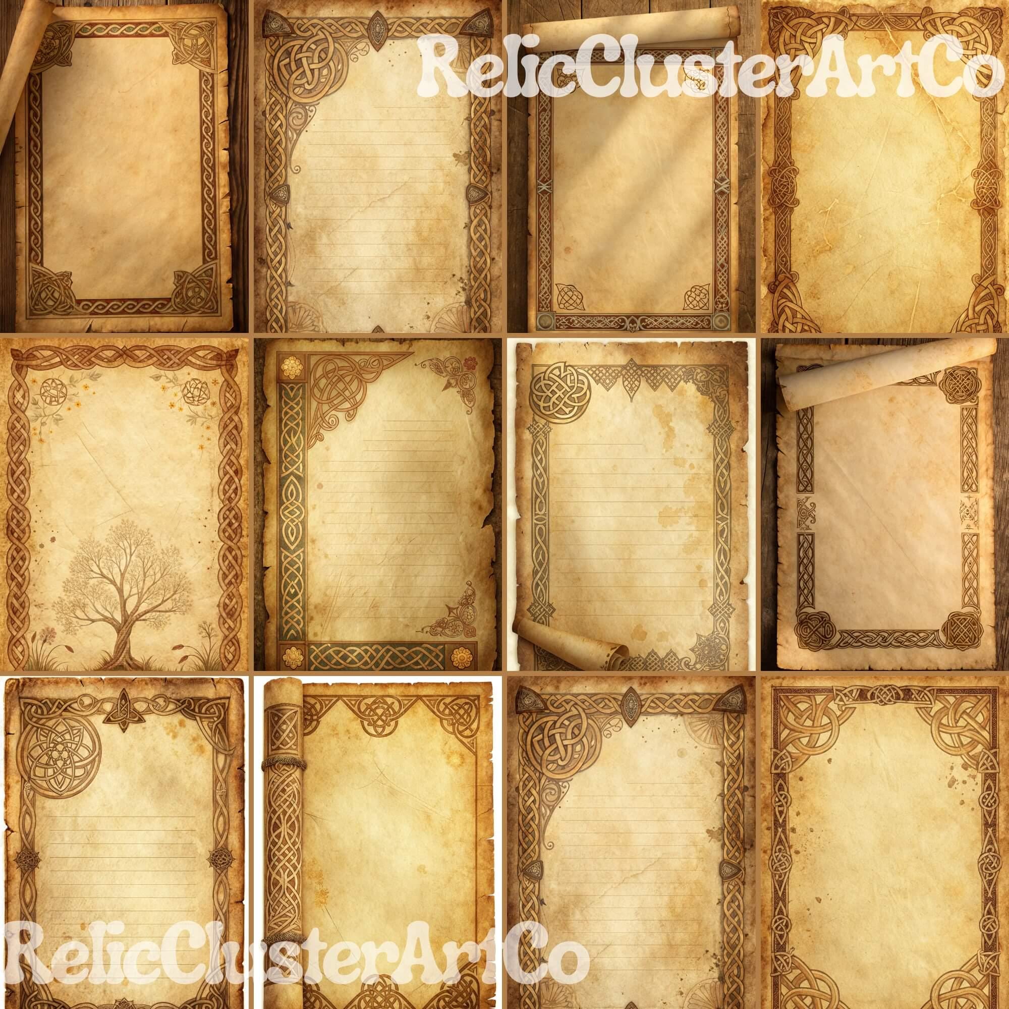 Medieval Manuscript Junk Journal | Celtic Knot Parchment Paper ...