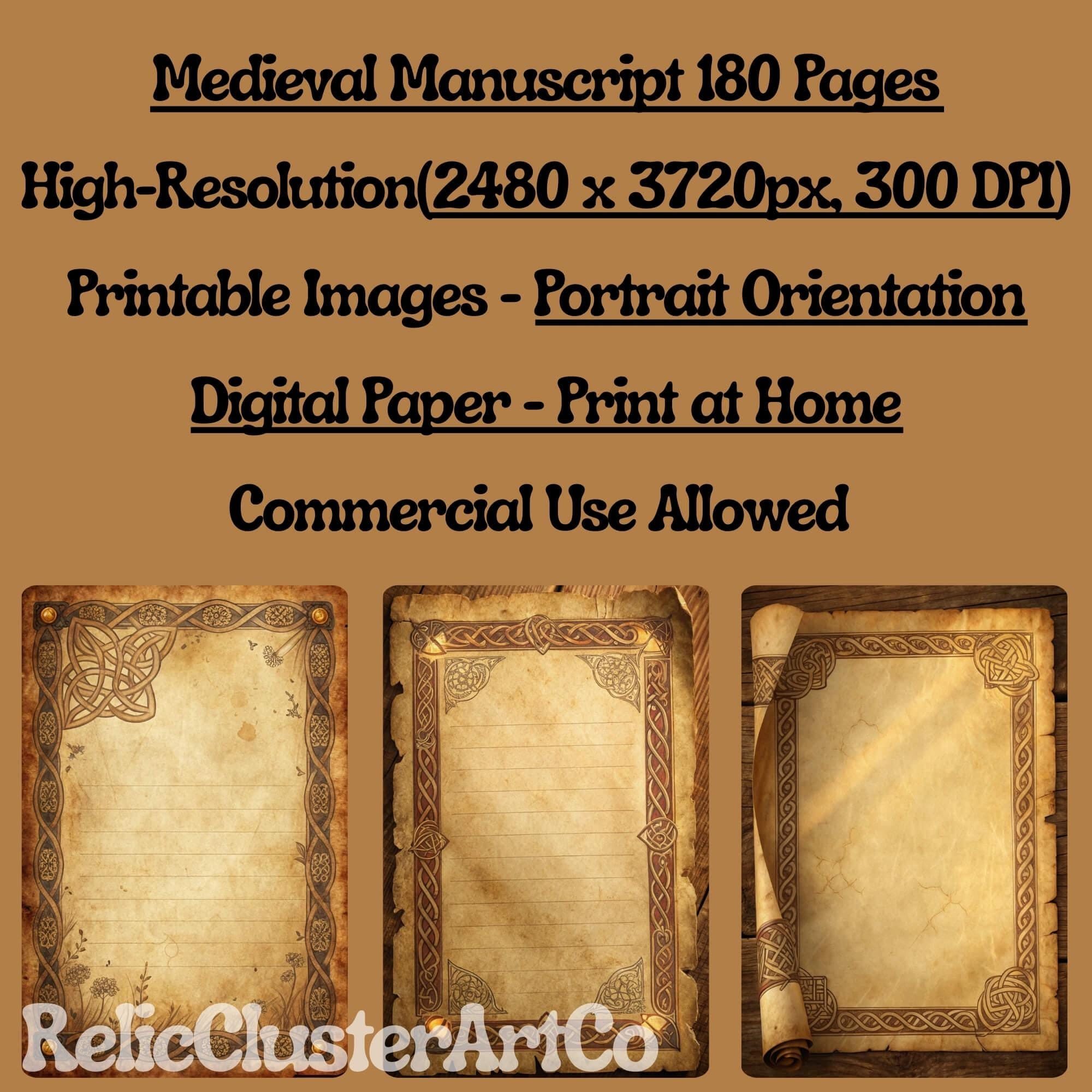 Medieval Manuscript Junk Journal | Celtic Knot Parchment Paper ...