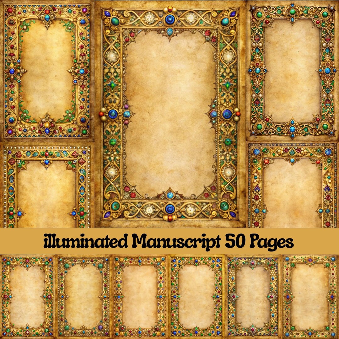 Medieval Junk Journal Kit | Ornate Manuscript Ephemera (digital ...