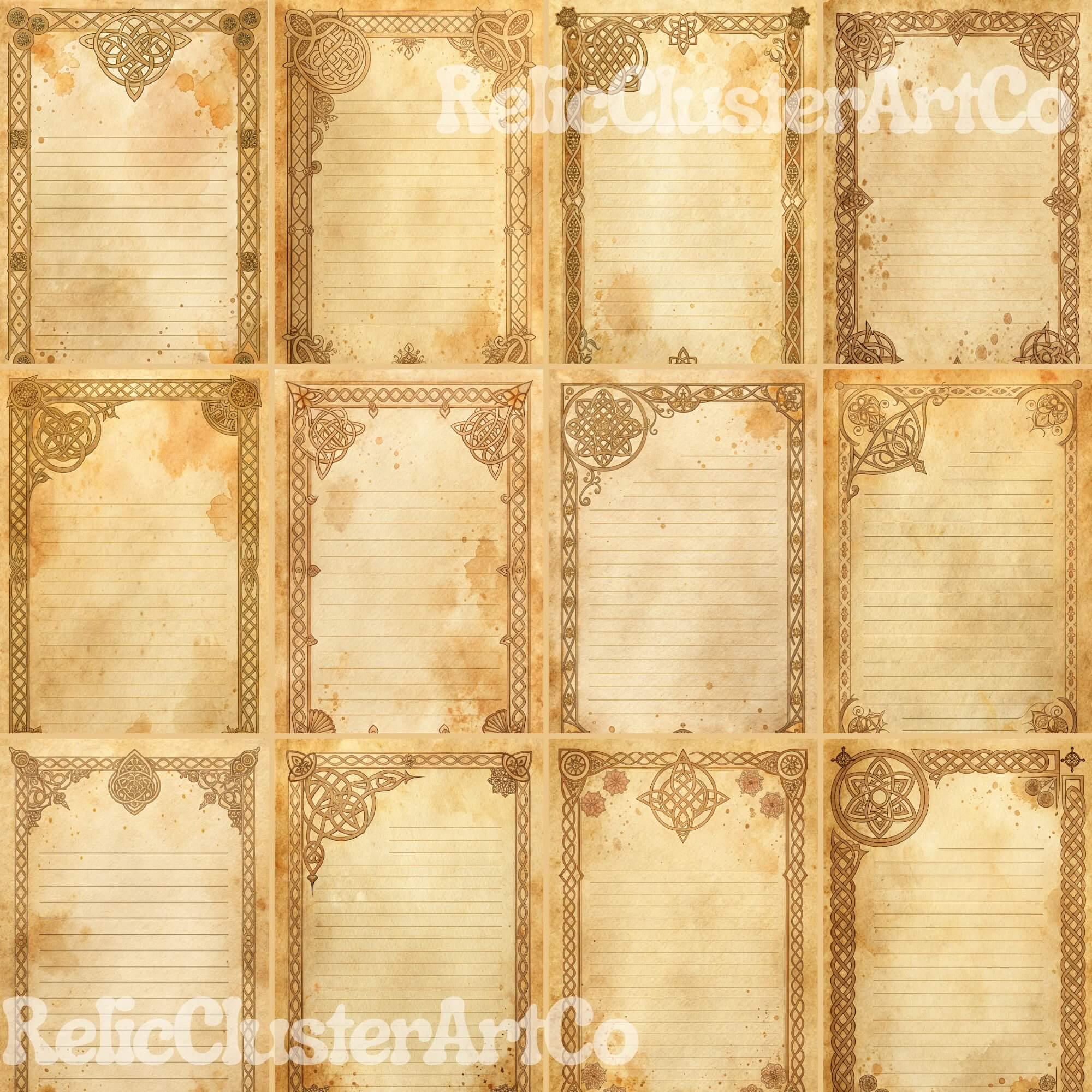 Medieval Parchment Paper Junk Journal Kit, Gothic Scrapbook Papers, Old ...