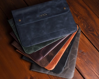 Funda de cuero personalizada para portátil, funda personalizada para MacBook Air y Pro, funda fina para portátil de negocios