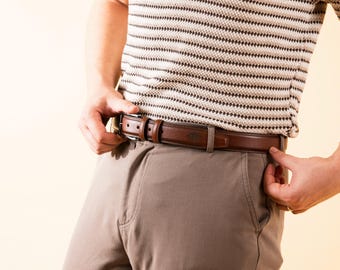 Handmade Full Grain Leather Belt, Custom Engraved Belt, Monogrammed Men's Belt, Anniversary Gift for Husband, Gift for Him