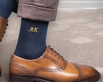 Calcetines bordados para padrinos de boda: regalo de boda personalizado con monograma inicial