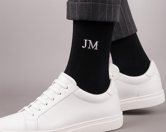 Personalized Groomsmen Socks, Custom Embroidered Monogram Socks, Wedding Gift