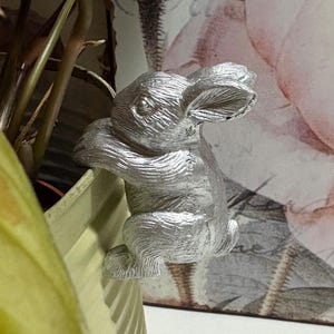 Silberkaninchen-Topfhänger - Dekoratives Ornament