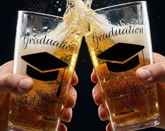 Vaso de cerveza de graduación Clase de 2026, Regalo de graduación personalizado, Regalo para graduado universitario, Vaso de cerveza con nombre personalizado, Regalo para graduado de secundaria