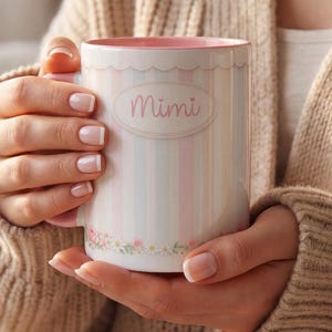 Mimi pastel striped name mug | Accent Coffee Mug 11oz 15oz