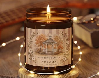 Autumn Soy Candle | Vintage Gazebo Fall Decor, Cozy Amber Jar, Gift for Her