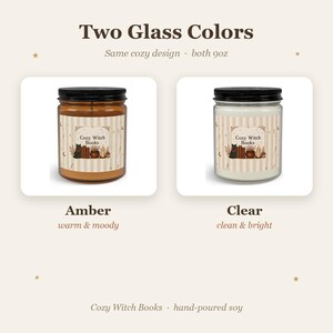 Book Lover Candle Set, Cozy Witch Black Cat Apothecary Jar, Dark Academia Gift image 4