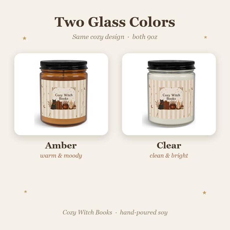 Book Lover Candle Set, Cozy Witch Black Cat Apothecary Jar, Dark Academia Gift image 4