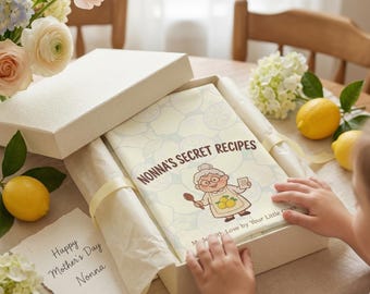 Personalized Nonna's Recipe Tea Towel, Handwritten Lemon Kitchen Decor