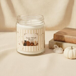 Book Lover Candle Set, Cozy Witch Black Cat Apothecary Jar, Dark Academia Gift image 11