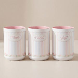 Size and dimensions of Mimi pastel striped name mug | Accent Coffee Mug 11oz 15oz