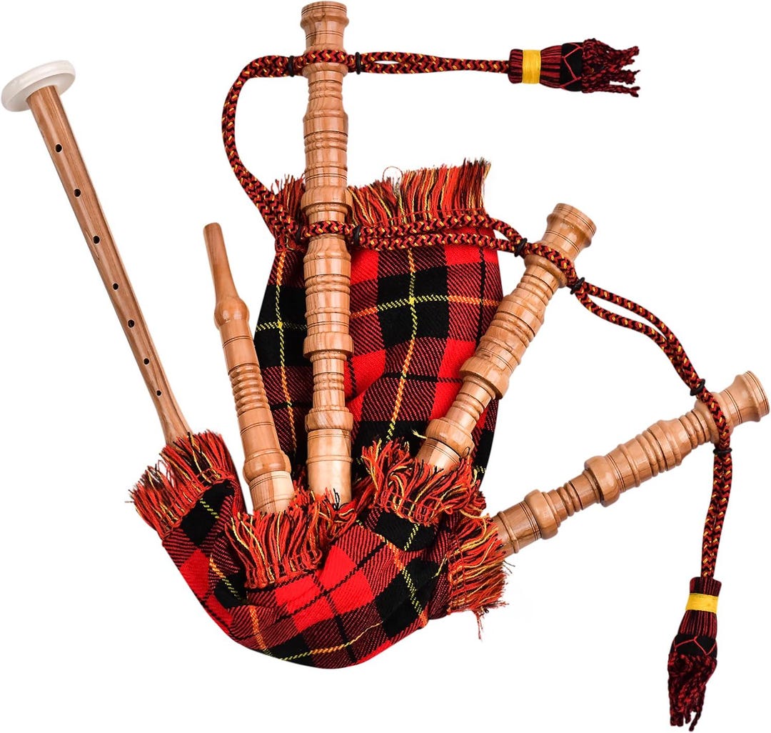 Mini Playable Instruments Miniature Rosewood Bagpipe - Playable Beginner Instrument, Wallace ...