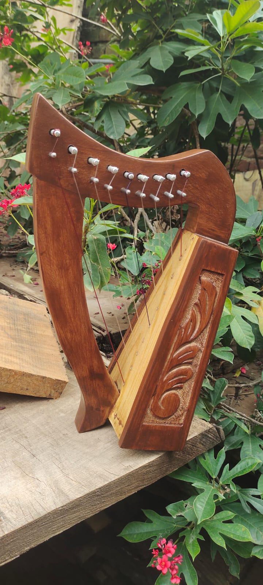 Gaelic String Instruments Handcrafted Musical Art Lily 9-string Celtic Mini Instrument With Bag ...