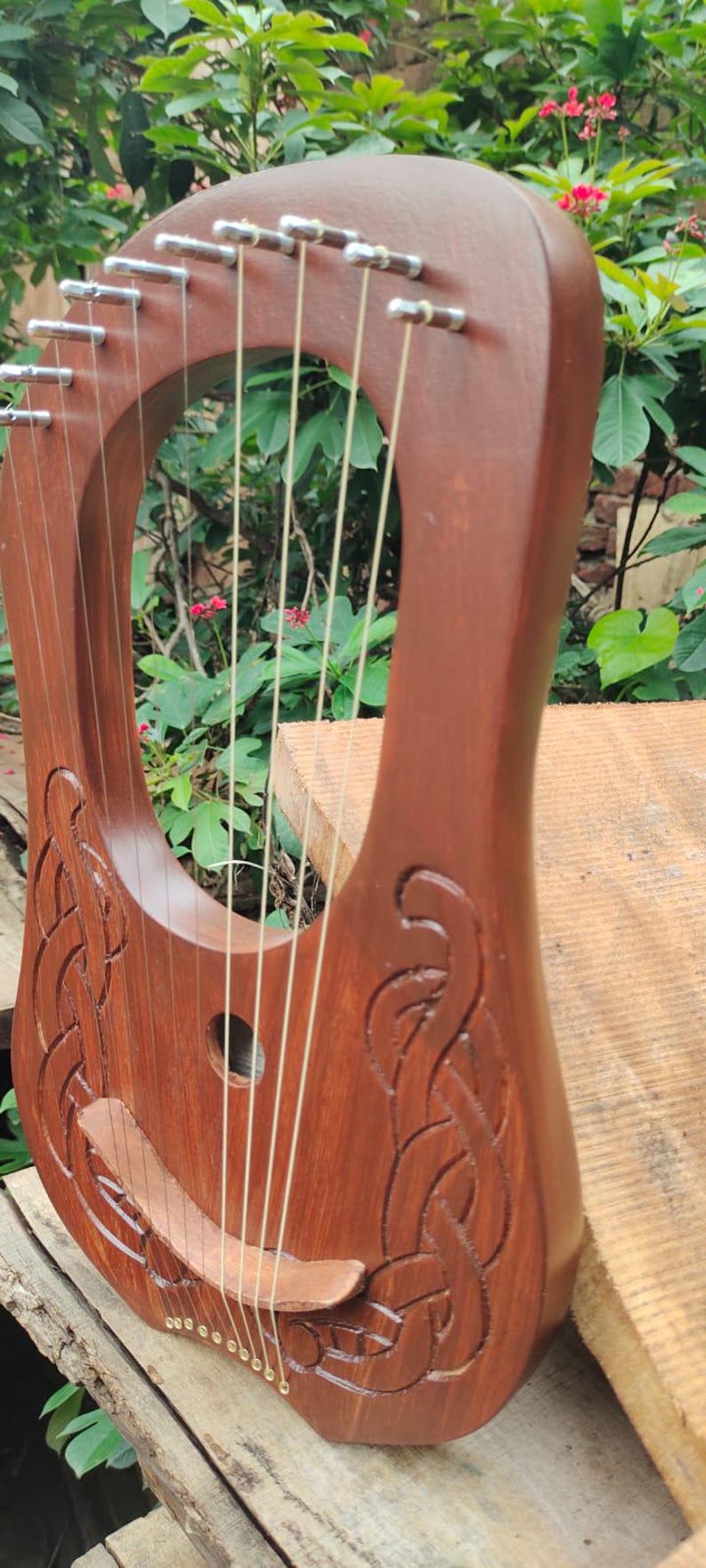 Gaelic String Instruments 10-string Celtic Lyre Harp | Rosewood Handmade | Free Bag, Key & Extra ...