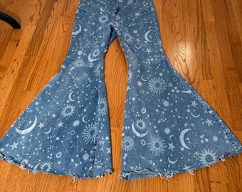Free people moon & star bellbottoms