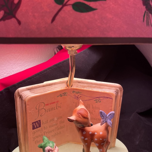 Disney Bambi and Thumper Plastic Table Lamp and Shade. Working. Vintage 70s