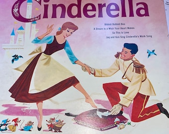 Walt Disney's Cinderella Original Motion Picture Soundtrack Vinyl Record. Vintage 50s