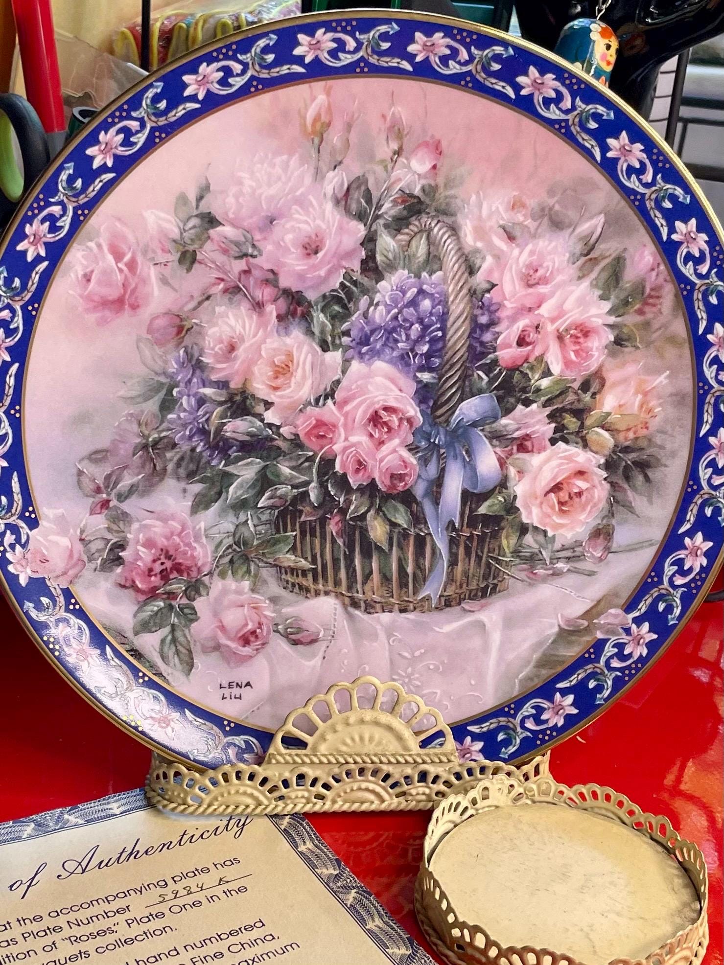 Porcelain Basket Roses - Etsy