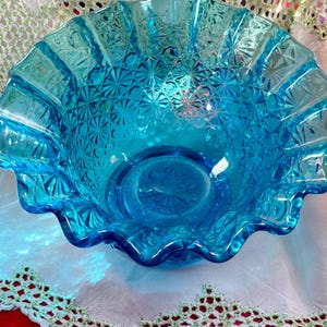 Blue Fenton Daisy and Button Bowl - Etsy