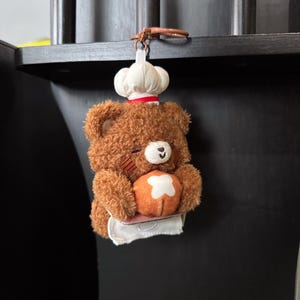 Chef Bear Charm – Plush Baker with Apron and Bread Loaf