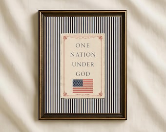 Impression Une nation sous Dieu, art patriotique chrétien du drapeau américain (téléchargement numérique)