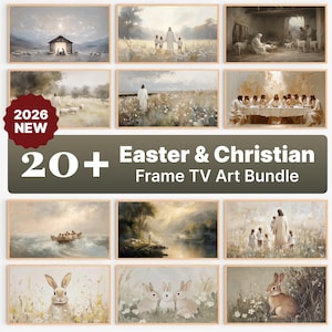 Christian Easter Frame TV Art, Vintage Religious Spring Decor (Digital Download)