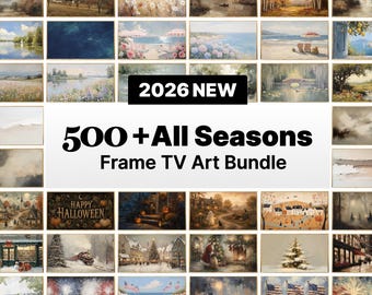 Ensemble de plus de 500 cadres TV décoratifs, décorations murales pour toutes les saisons, accès numérique à vie