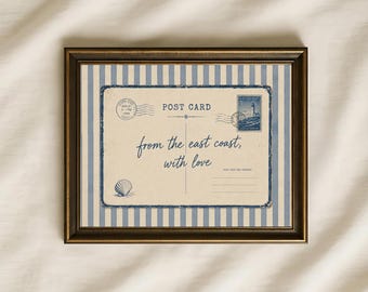 Carte postale vintage de Cape Cod, décoration côtière de la côte Est (téléchargement numérique)