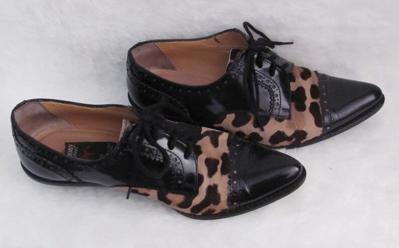 leopard print pony hair shoes
