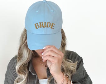 Bride Embroidered Hat, Custom Bride Baseball Cap, Personalized Wedding Date Dad Hat, Bridal Shower Gift, Vintage Bride Hat for Bach Party