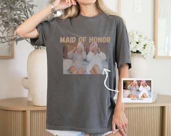 Custom Photo Bachelorette Party Shirts, Personalized Bridesmaid Gift Shirt, Maid of Honor Tee, Bridal Shower Gift, Wedding Party Tees