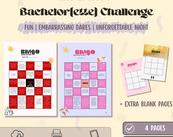 Bachelorette Party Drinking Game Printable | Fun His and Hers Party Game | Bachelor Party Bingo | Instant Download | Customizable Game