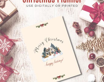 Cozy Christmas Planner, Gift & Budget Tracker, Weekly Planner, Party Invite, Christmas Menu, Gratitude, Printable, Digital, Holiday Season