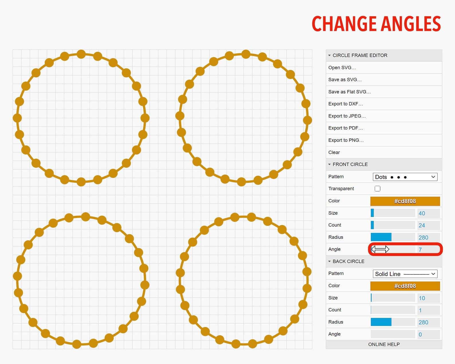 Editable Dotted Circle Frames SVG Bundle in Dark Rainbow Colors ...
