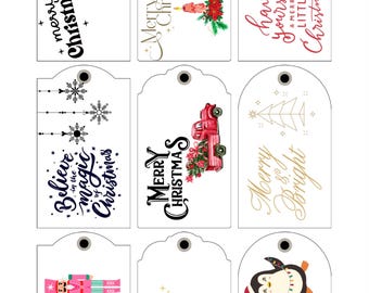 Printable Christmas Gift Tags | Holiday DIY Bundle (PNG)