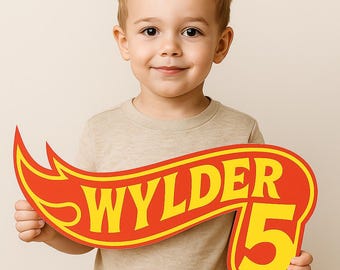 Personalisierte Hot Wheels Name Logo Zeichen