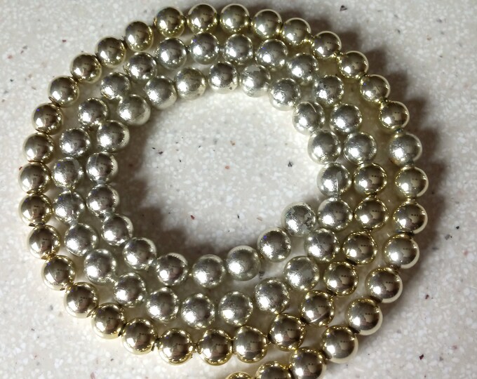 Pop It Beads Necklace SILVER & GOLD 1950s Original Vintage 35 Long Etsy