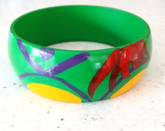 Vintage Lucite Bangle Tropical Caribbean-armband