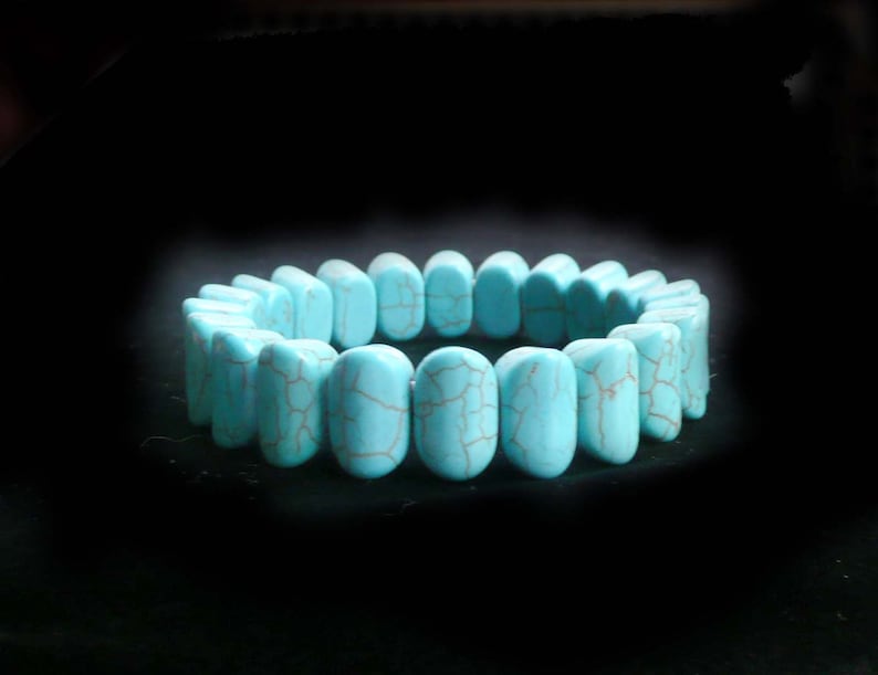 Turquoise Bracelet Stretchy Retro Vintage