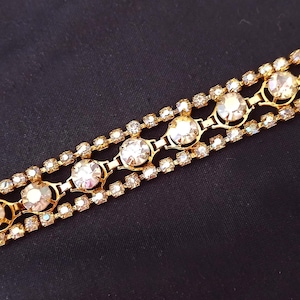 Vintage jaren 1950 strass armband Aurora Borealis Sparkling Glam