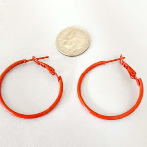 Vintage Hoop Earrings RED Pierced