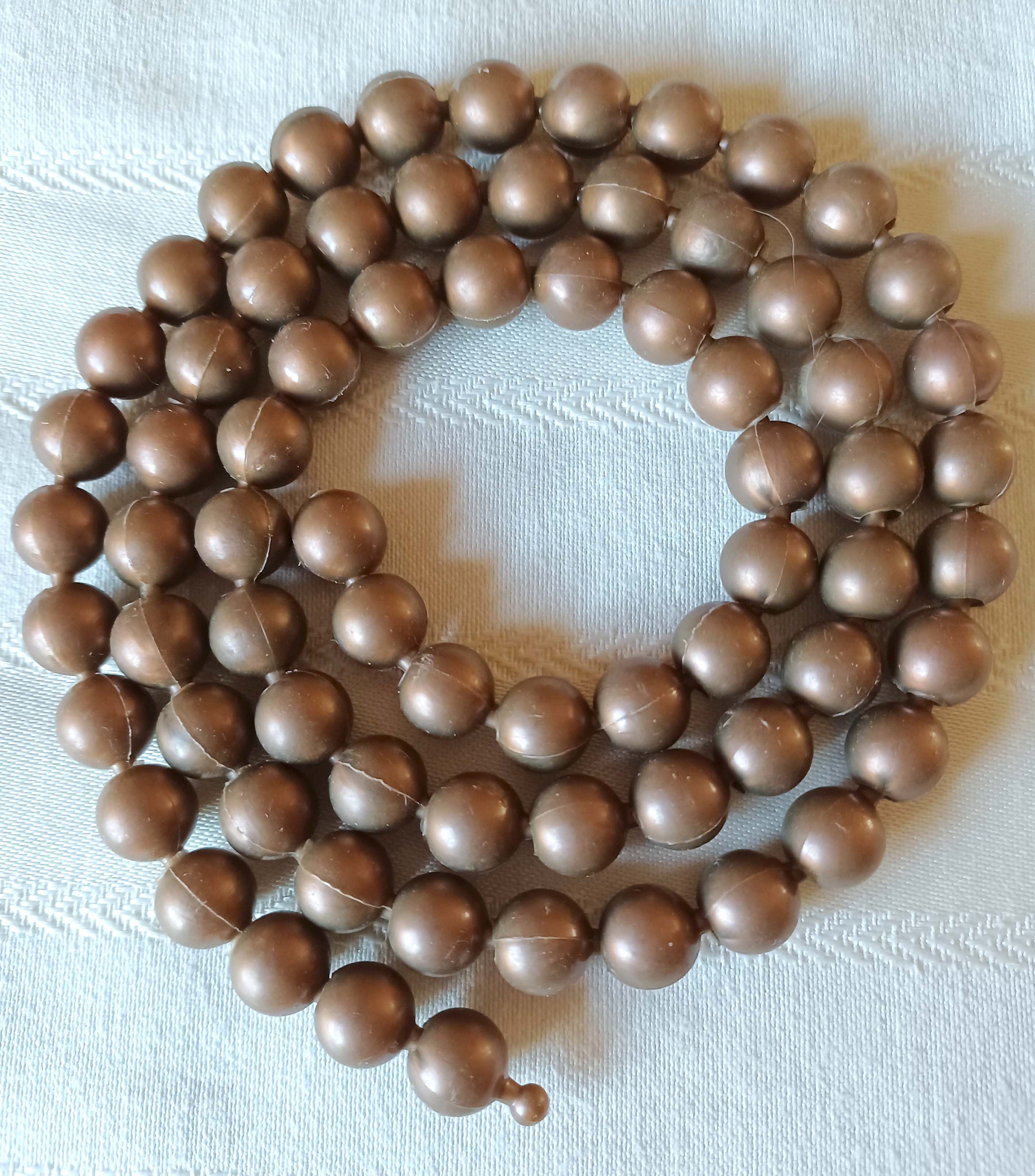 POP BEADS Necklace Original 1950s BROWN 