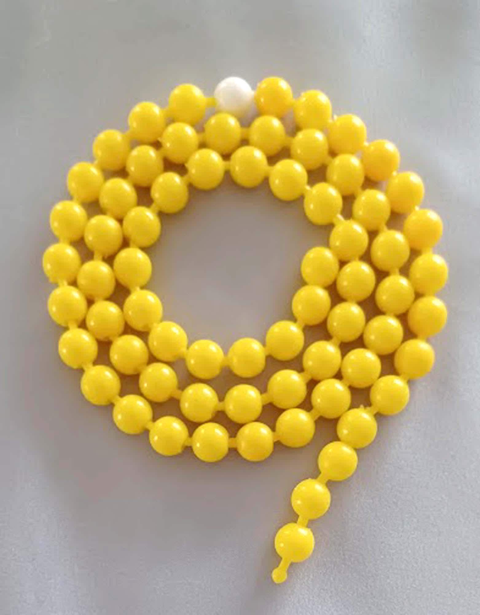 POP BEADS Necklace Original 1950s Bright YELLOW Vintage Mint